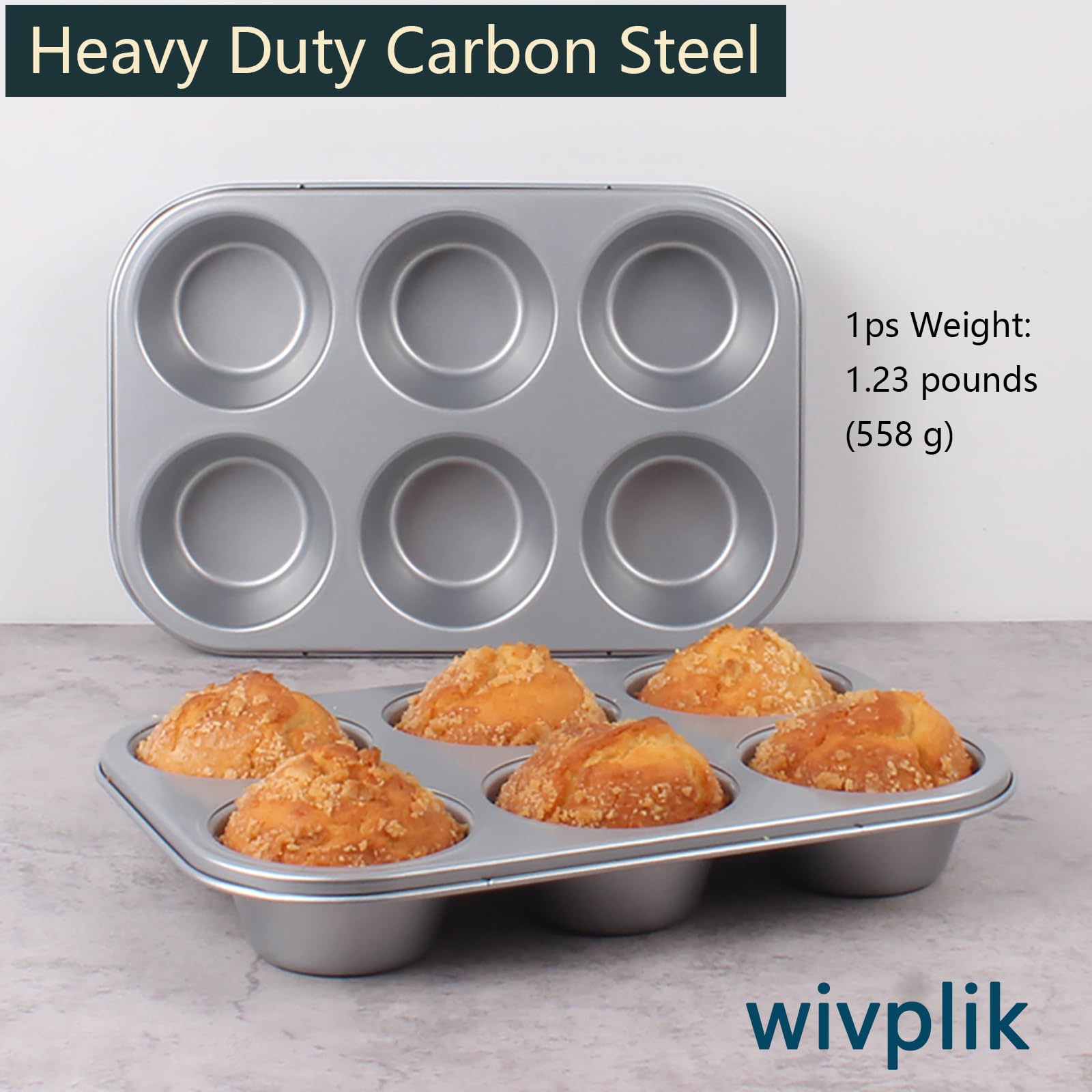 Wivplik large cup capacity enables bigger muffins.