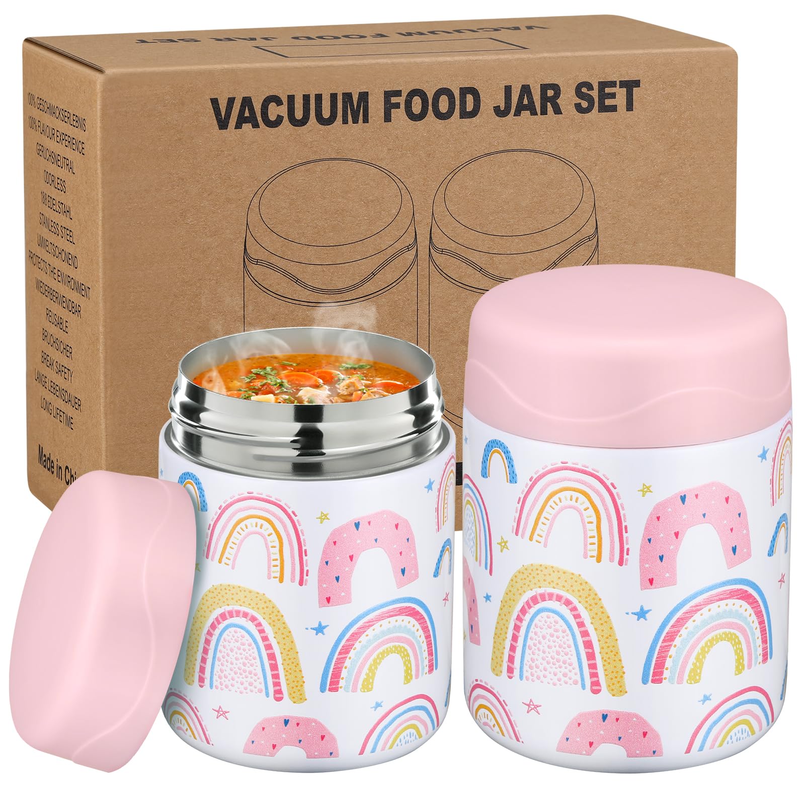 Wiwens 12oz kid-friendly jar, front view, ideal for on-the-go meals
