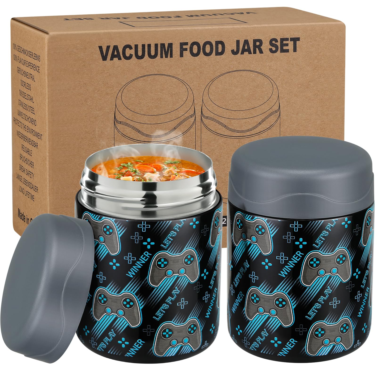 Wiwens 12oz insulated food jar set keeps kid meals organized on the go