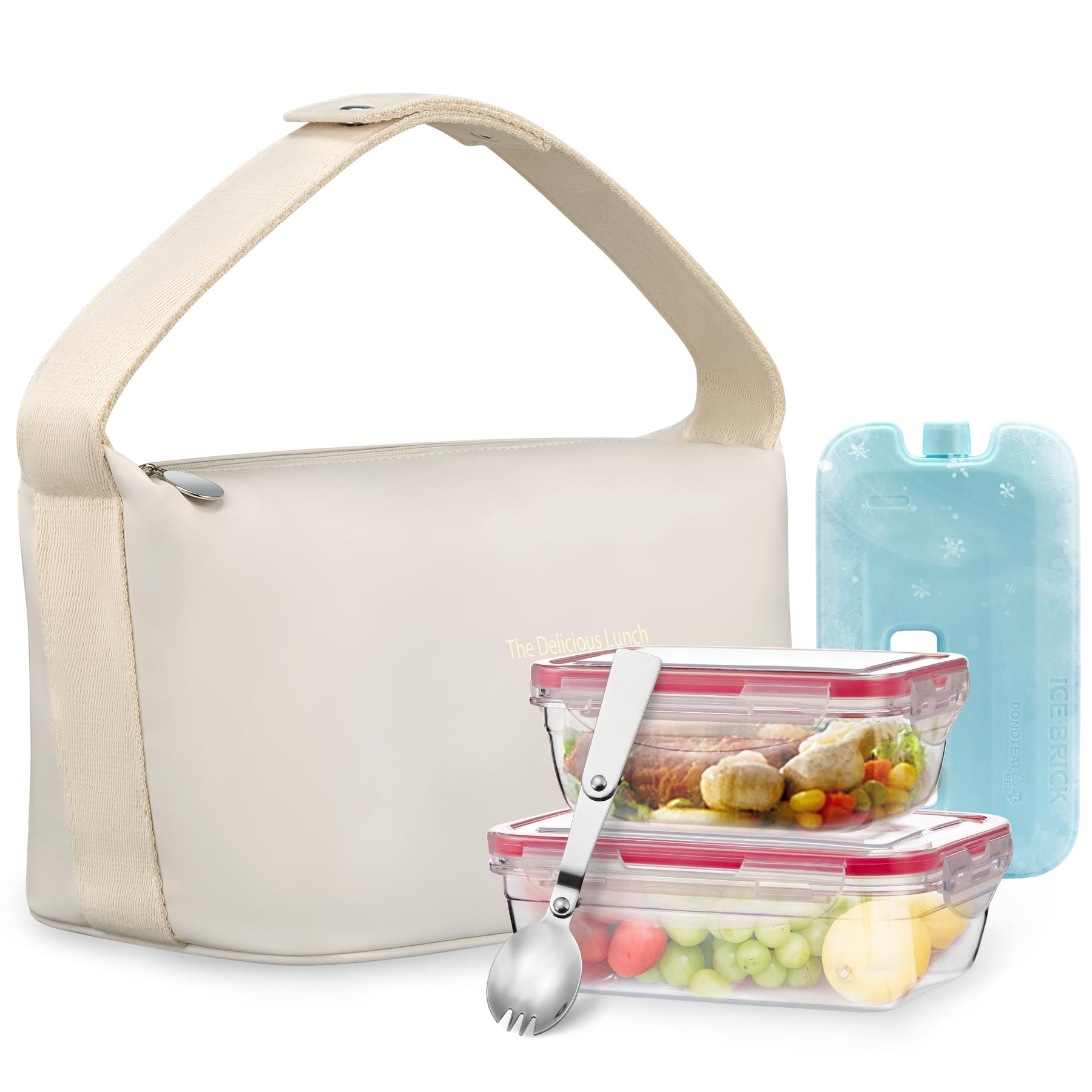 Wiwens insulated leather lunch bag with a chic PU exterior.