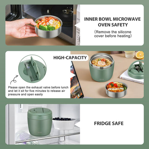 wiwens Thermo Food Jar 32oz capacity suits adults for hearty meals