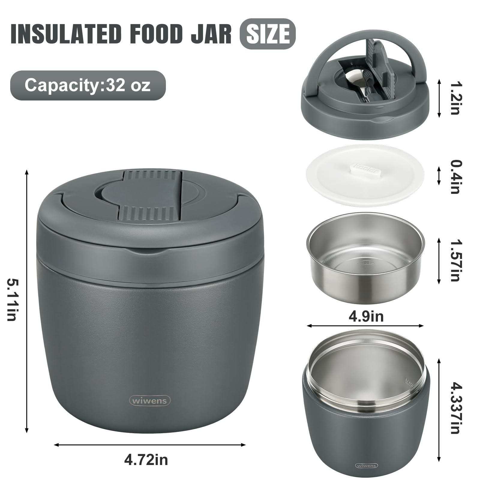 wiwens Thermo Food Jar internal compartments keep foods separate and organized