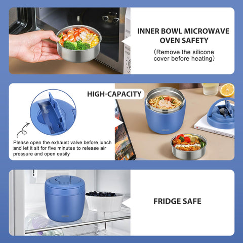 wiwens Thermo Food Jar anti-slip base keeps it stable on desks.