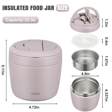 Wiwens Thermo Food Jar folding spoon saves space during meals