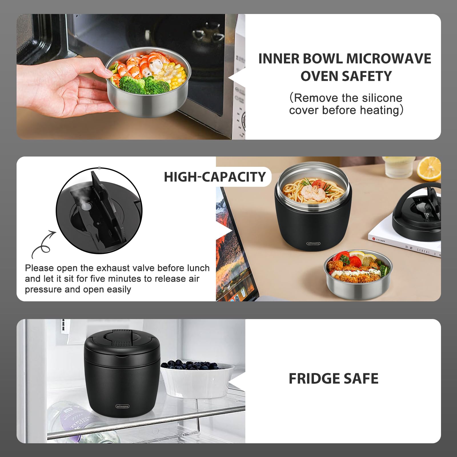 wiwens Thermo Food Jar hidden folding spoon for mess-free eating