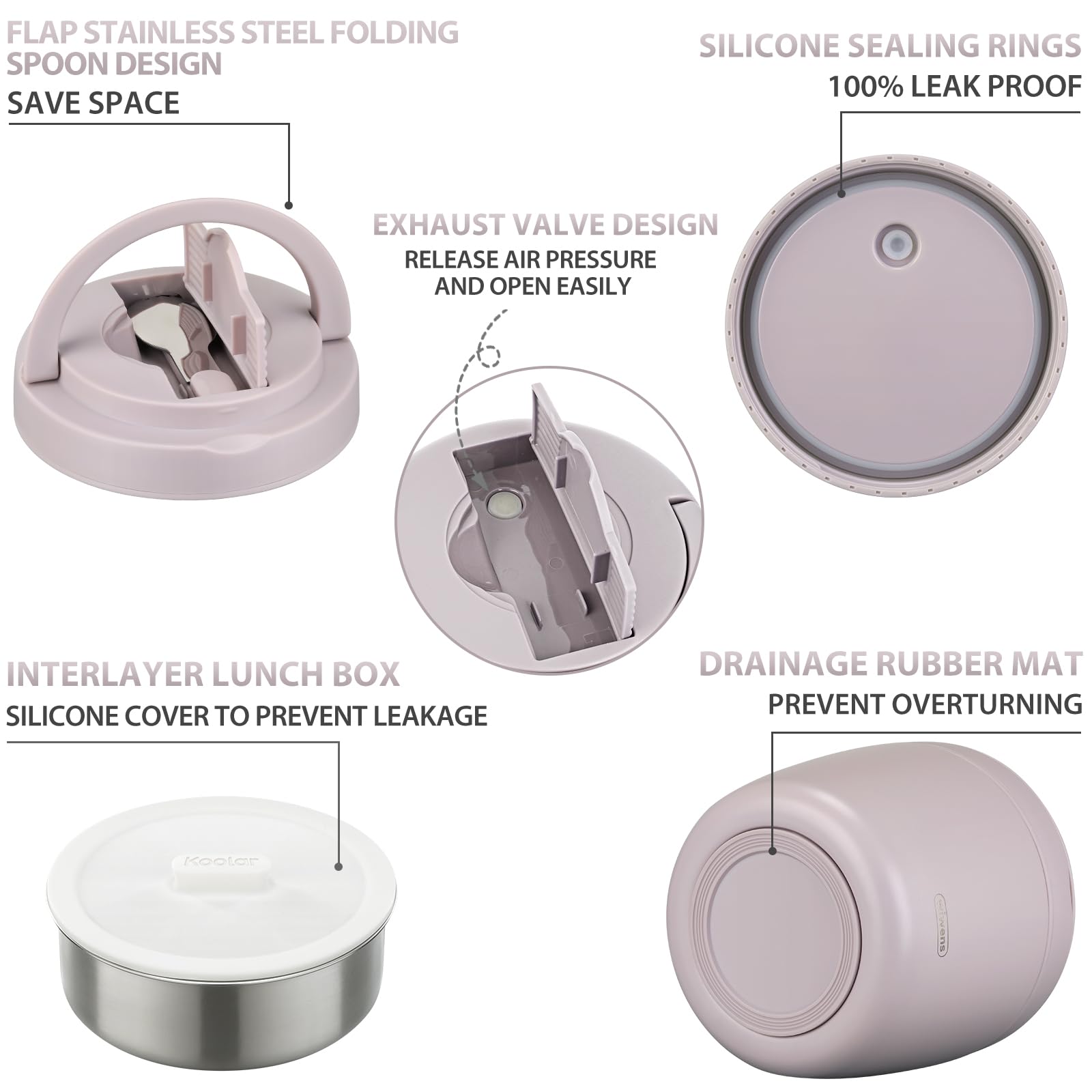 Wiwens Thermo Food Jar inner compartment helps separate foods neatly