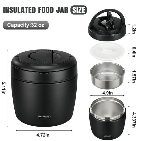 wiwens Thermo Food Jar inner compartment separates foods for meals
