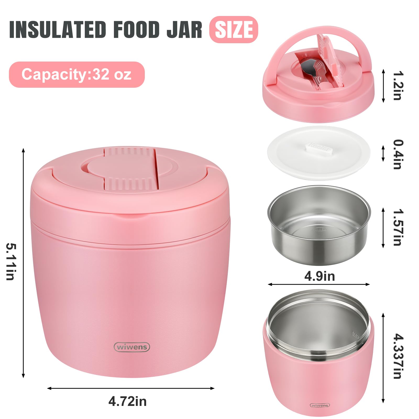 wiwens Thermo Food Jar pink2 non-slip silicone base reduces rolling and slipping