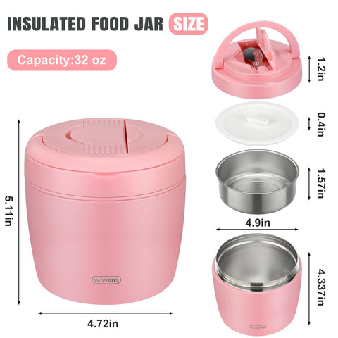 wiwens Thermo Food Jar pink2 non-slip silicone base reduces rolling and slipping