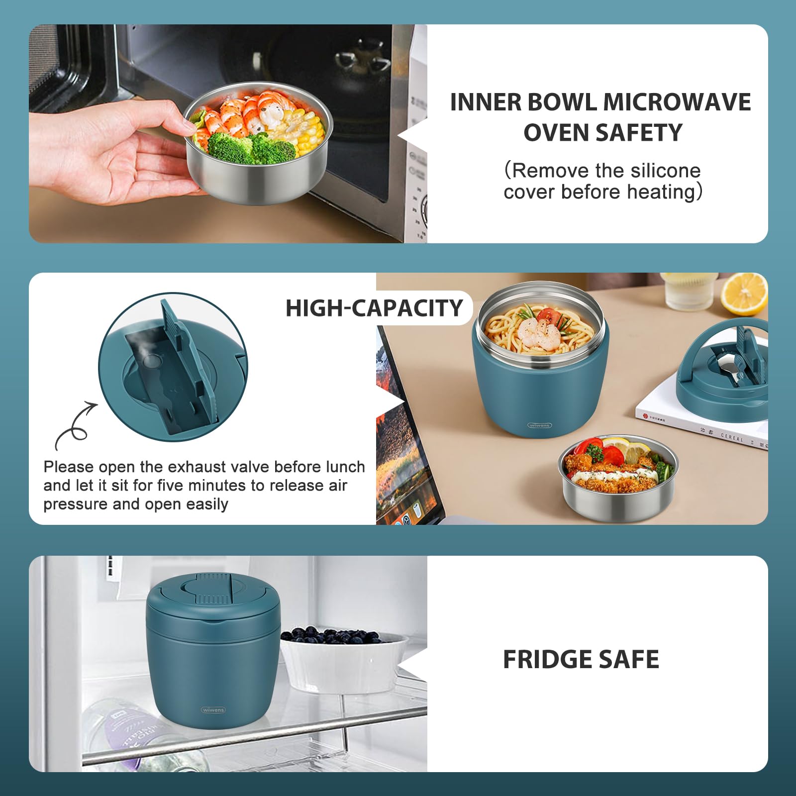 wiwens Thermo Food Jar preheat method with hot water.