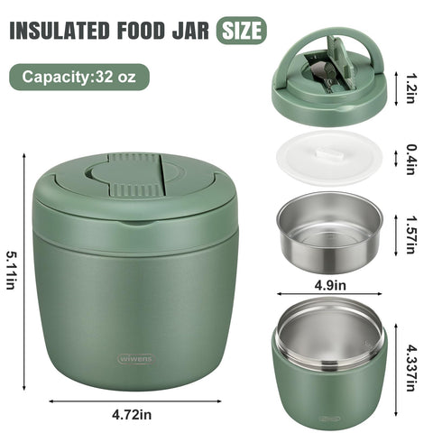 wiwens Thermo Food Jar two-compartment design keeps foods separate