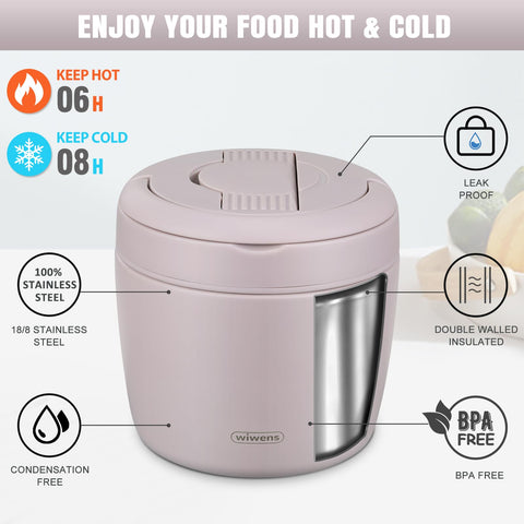 Wiwens Thermo Food Jar vacuum insulated stainless steel preserves heat and freshness