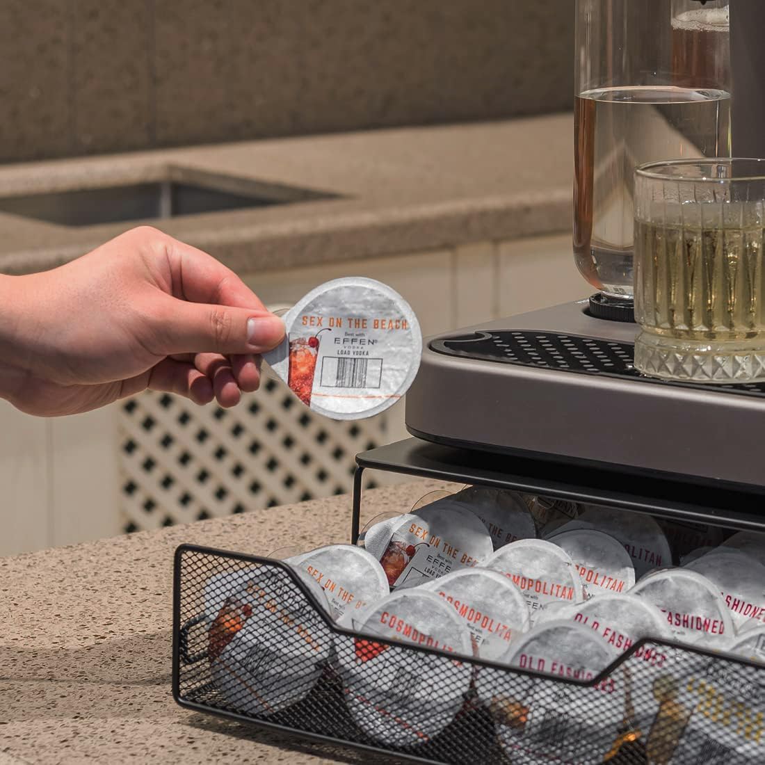 Compact footprint fits under Bartesian machine without crowding counter space
