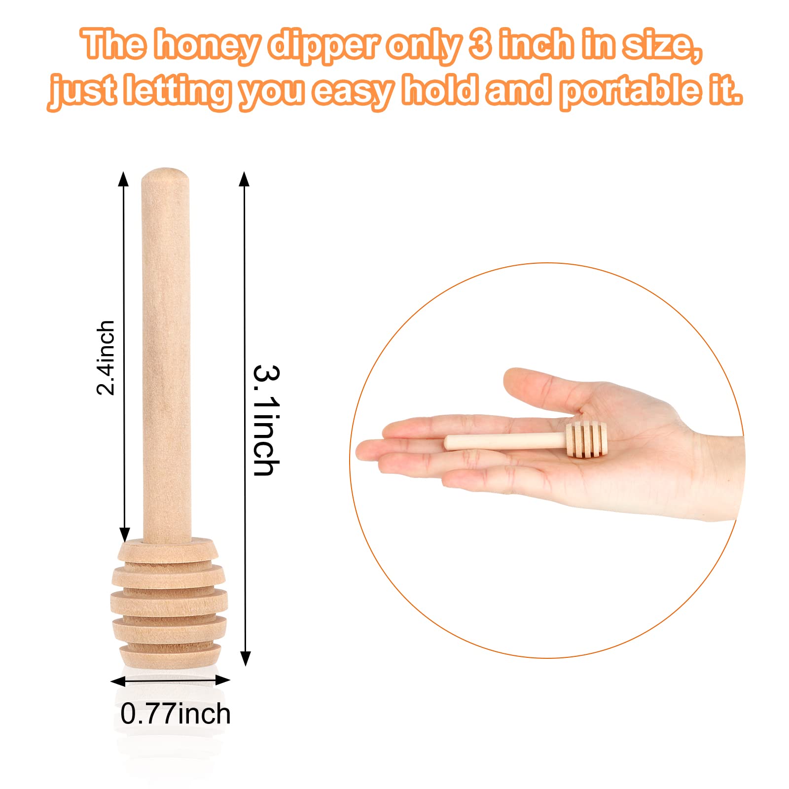 WixiTool 3-inch mini wooden honeycomb sticks for precise drizzling