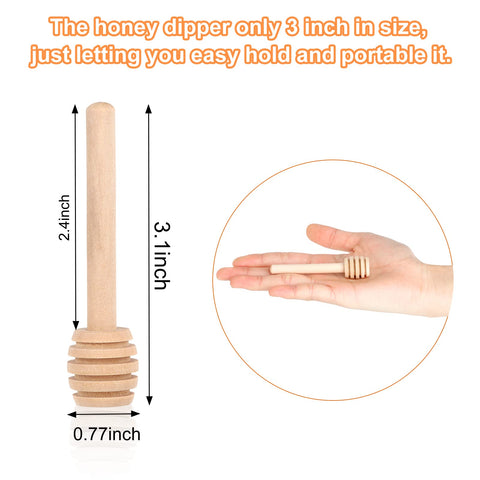 WixiTool 3-inch mini wooden honeycomb sticks for precise drizzling