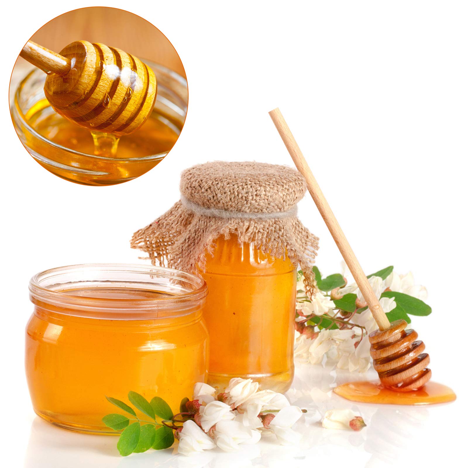 WixiTool honey sticks for honey jar dispense and controlled drizzle