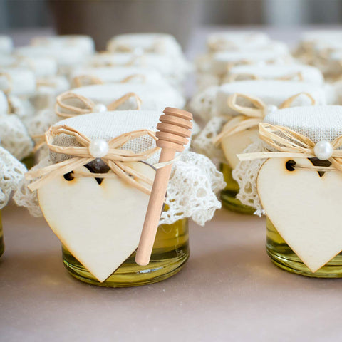 WixiTool perfect wedding party favors with natural wood honey sticks