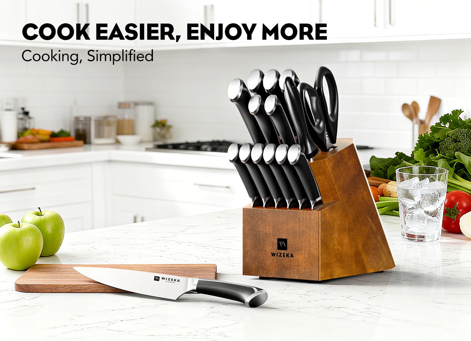 WIZEKA Crown Series 7-inch santoku knife for vegetables and proteins