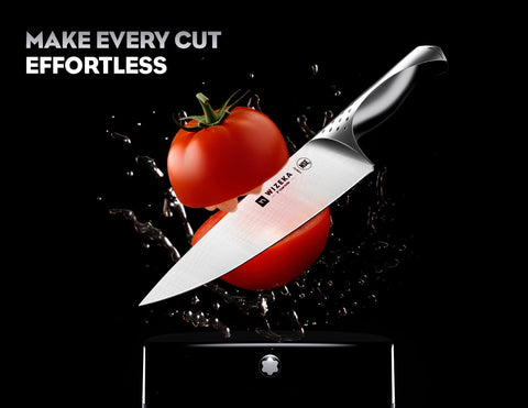 Wizeka ergonomic non-slip handle provides comfortable grip during prep.