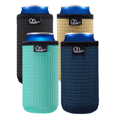 WK IEASON black 12oz slim can sleeve with non-slip neoprene keeps hands dry