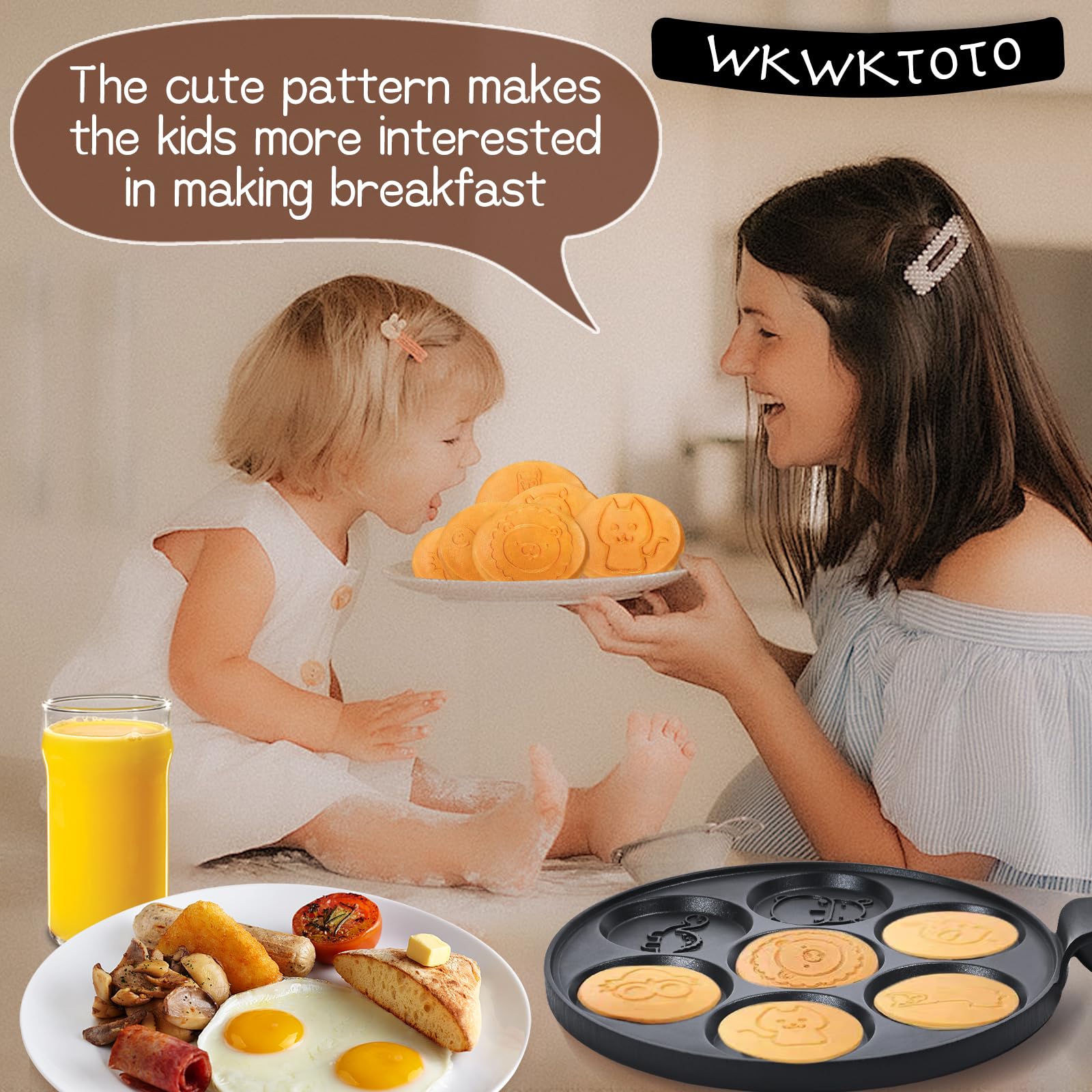 WKWKTOTO pan cooks seven portions in about five minutes.