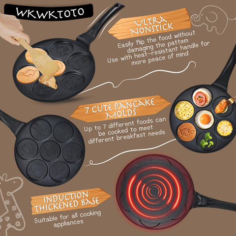 WKWKTOTO non-stick coating aids easy cleanup after breakfast.