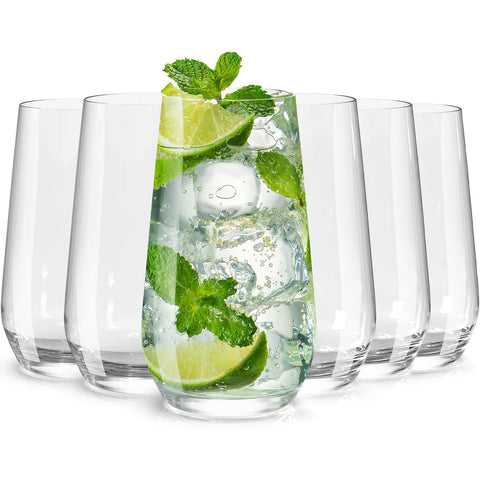 Wlasss crystal highball glass 16.4 oz ideal for cocktails and refreshing drinks.