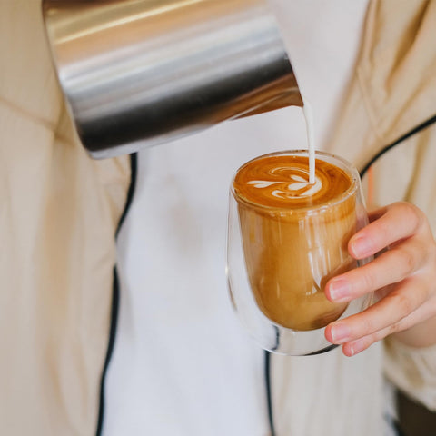 Wlasss 7.4 oz capacity suits espresso, cappuccino, or latte at home.