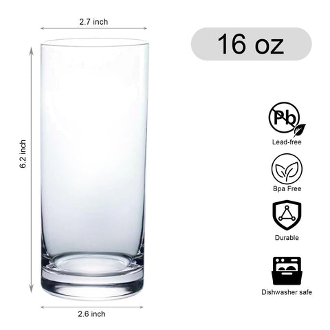 Wlasss lead-free glass with thick base back view highlights durability