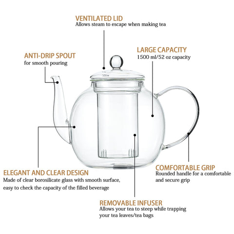 Wlasss removable infuser lets leaves unfurl during brewing