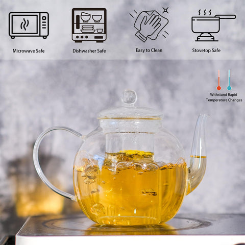Wlasss tea leaf filter showcases blooming leaves in the cup