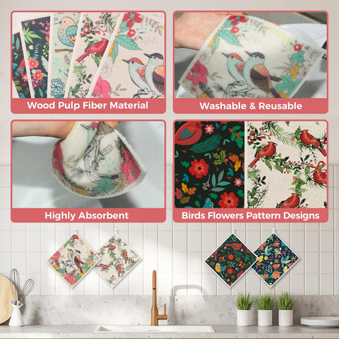 Wlich Swedish dishcloth folded and displayed highlighting decorative pattern