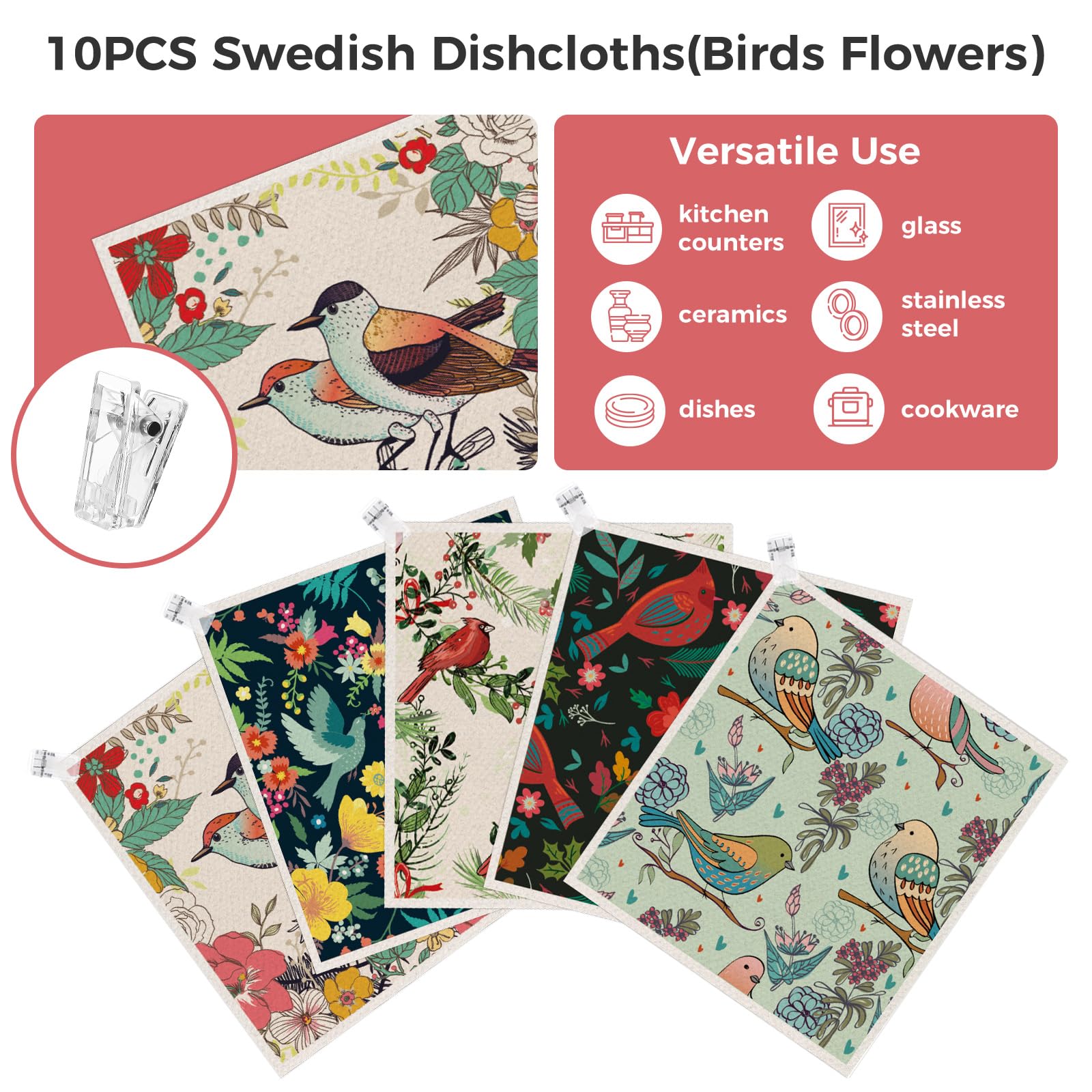 Wlich Swedish dishcloth in use, showing absorbency on a kitchen counter