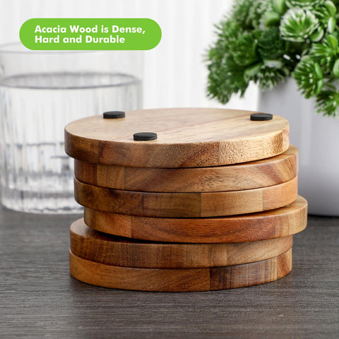 WLWNWFT coaster with non-slip base protects surfaces and stays in place.