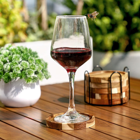 WLWNWFT set of 6 acacia coasters protects every daily drink.