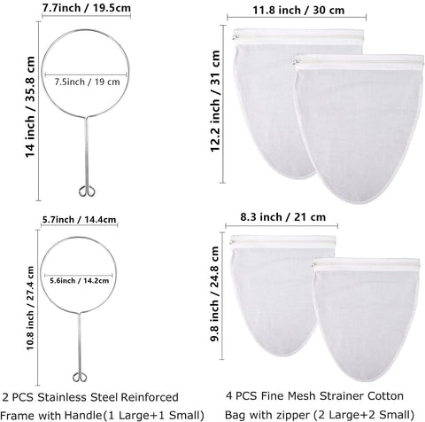WMKGG ultra fine mesh strainer bag small frame ideal for nut milks