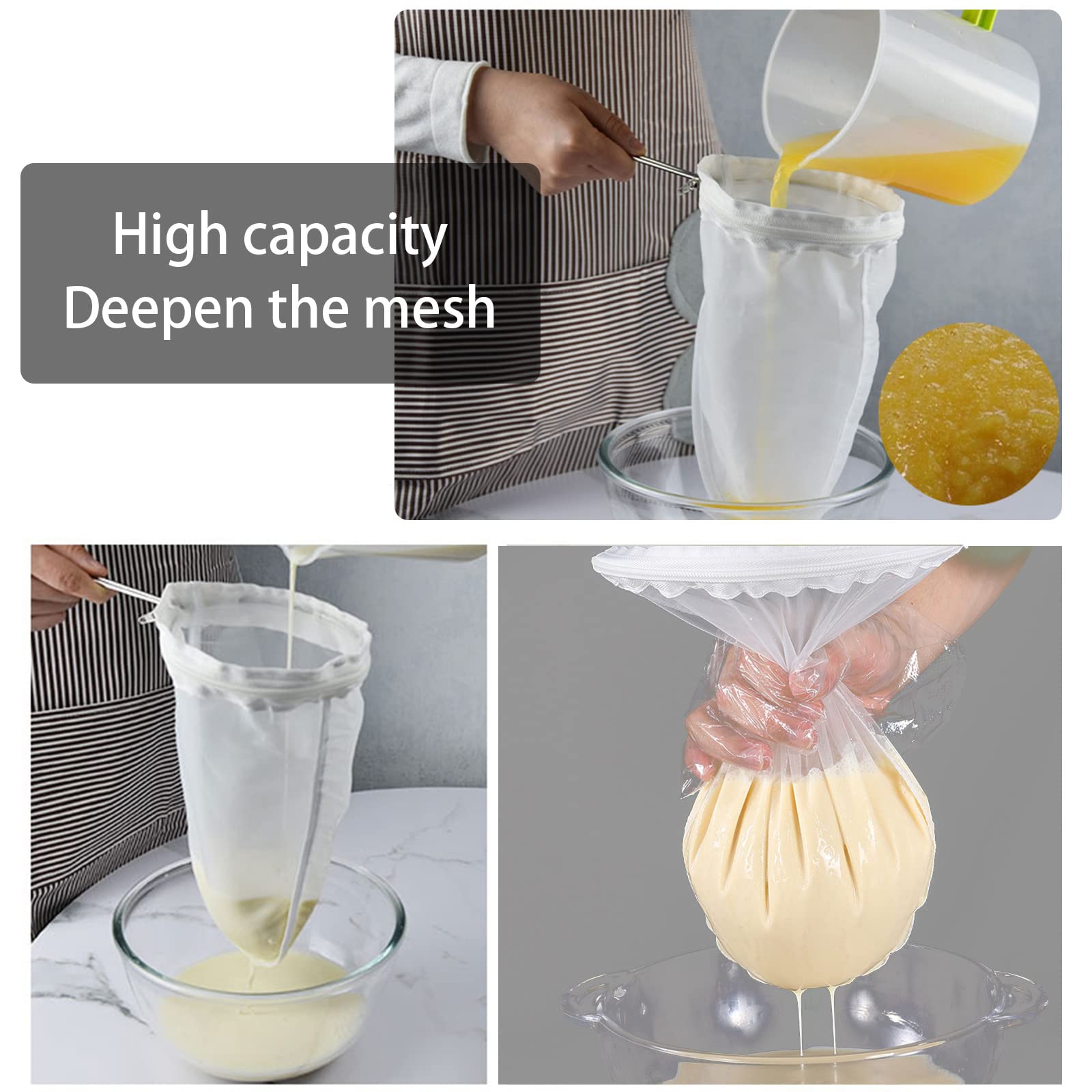 WMKGG ultra fine mesh strainer for nut milks and juices