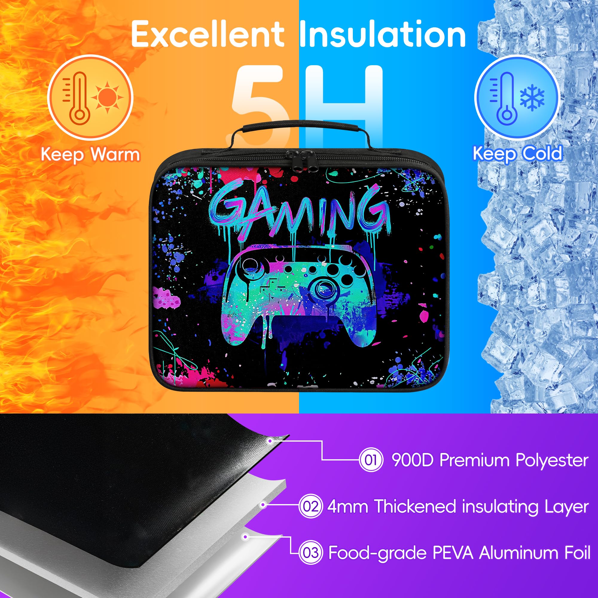 WOBAGMEN lunch tote features a thick soft handle for comfortable carrying.