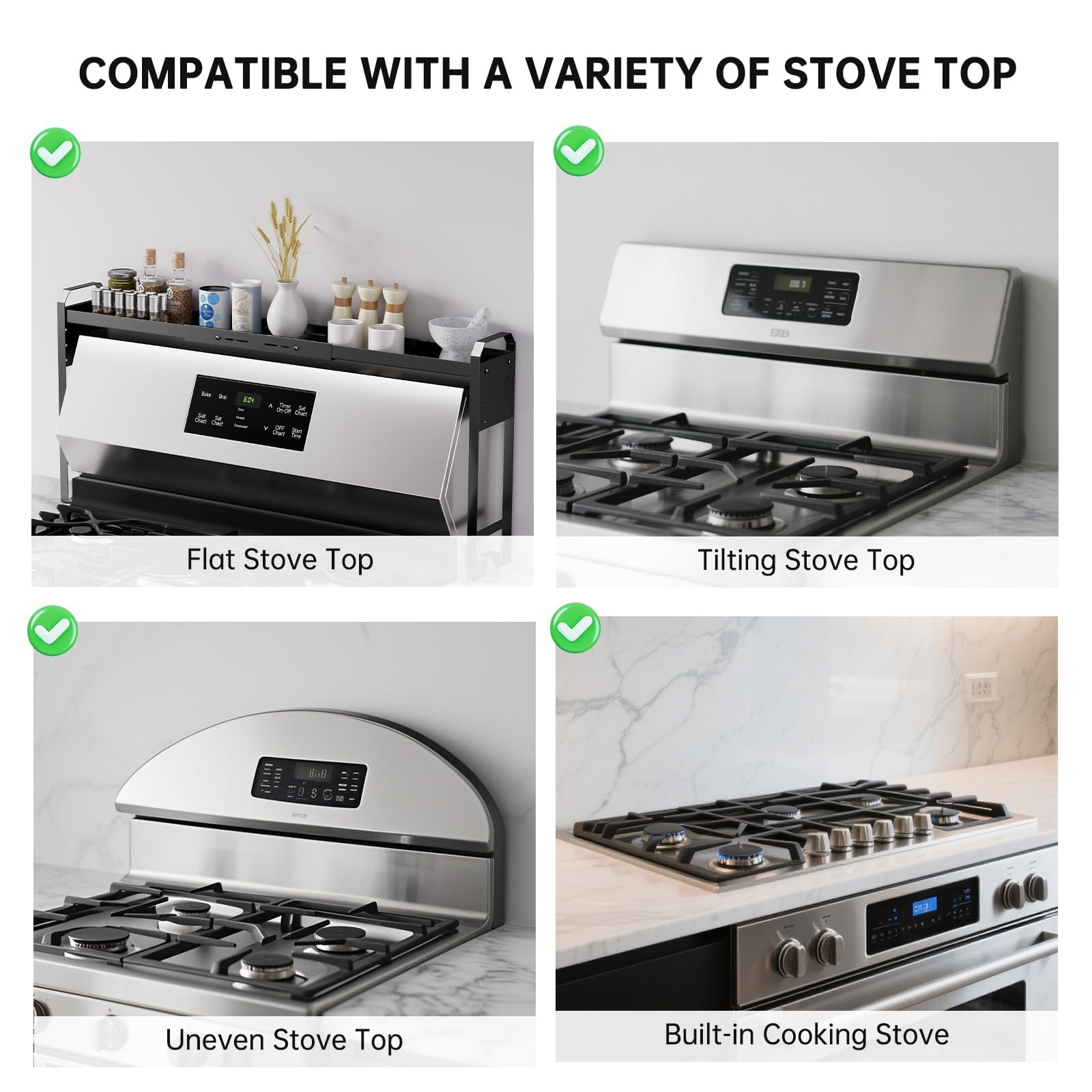 WOCHUANGSI anti-slip bottom stabilizes the rack during cooking.