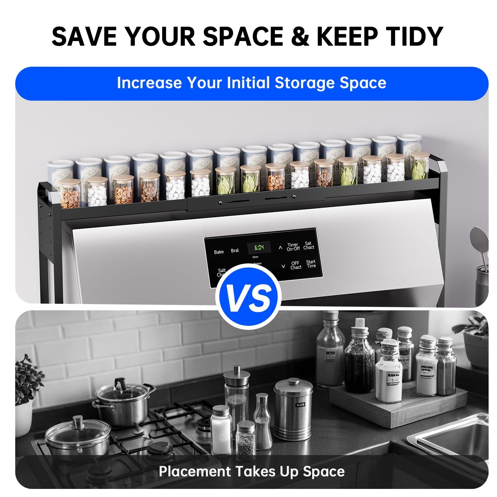 WOCHUANGSI over-sink option for storing small utensils for easy access.