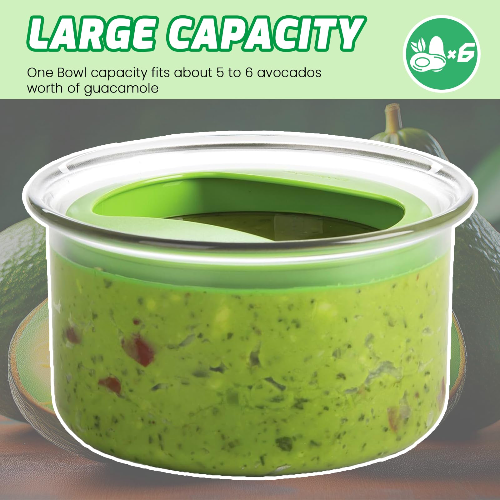 Built-in 3-in-1 avocado slicer speeds prep.