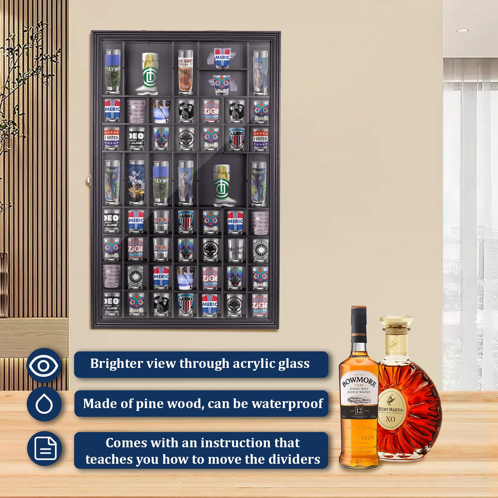 WodGod UV-protection acrylic glass door guards against dust while preserving clarity.