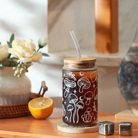 WODOHOLO 16oz glass can cup designed for on-the-go sipping