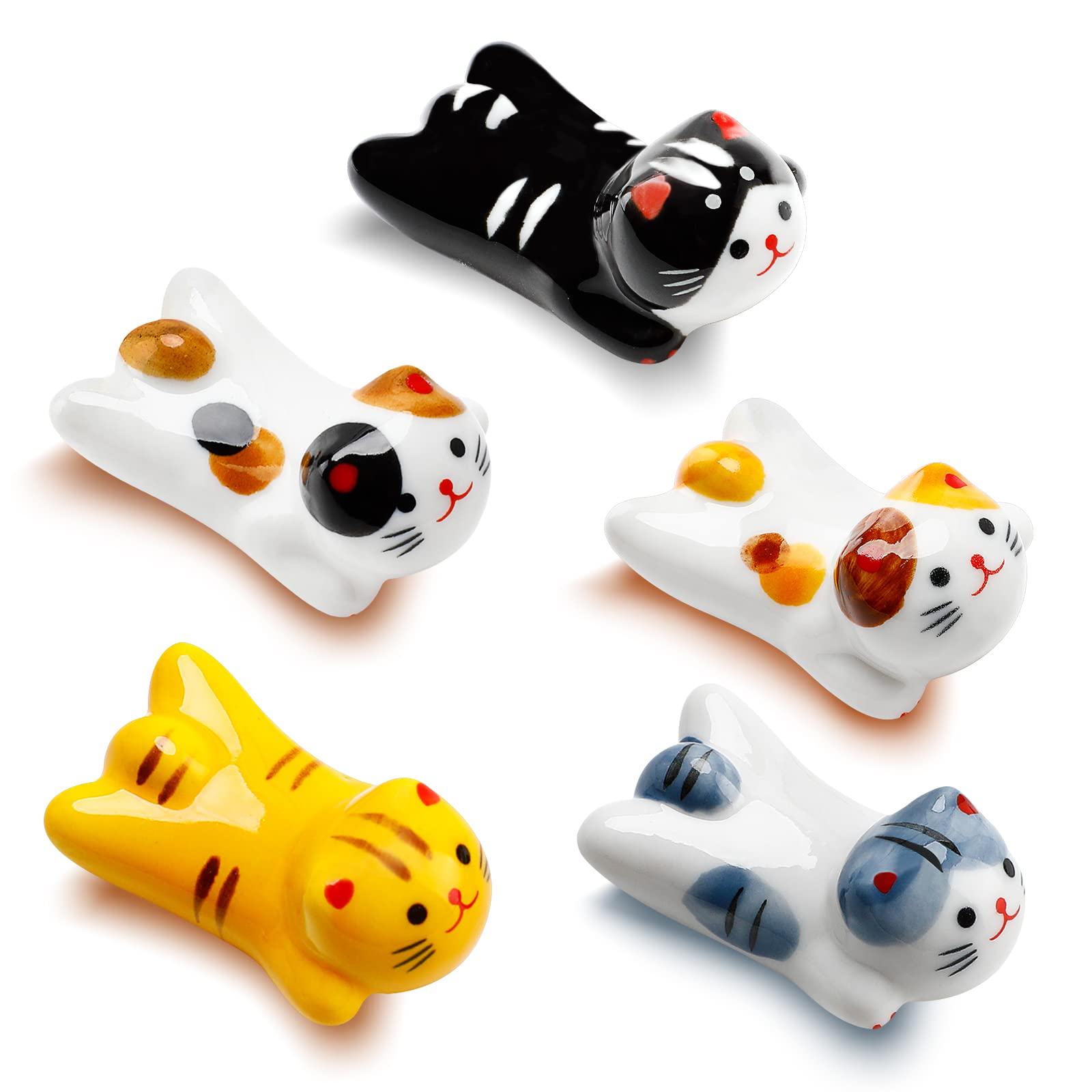Woerma lucky cat chopstick rest set keeps utensils steady and stylish.