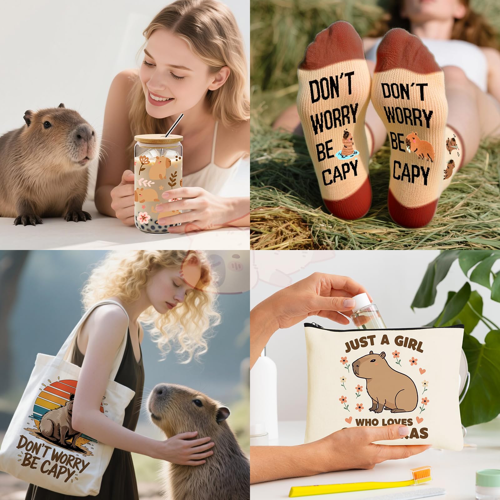 WOFIROY capybara plush hairband keeps hair back during skincare or workouts.