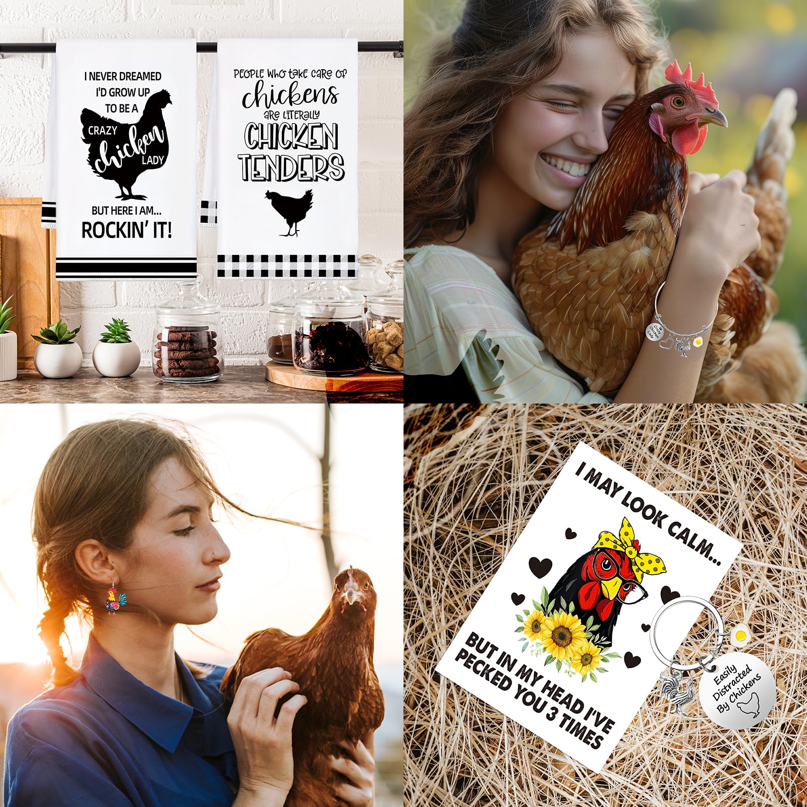 WOFIROY chicken kitchen towel two adds humor and practicality