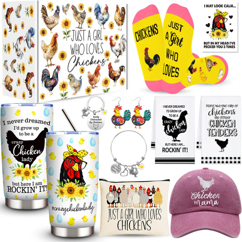 WOFIROY chicken lady tumbler with sunflower design keeps beverages hot or cold
