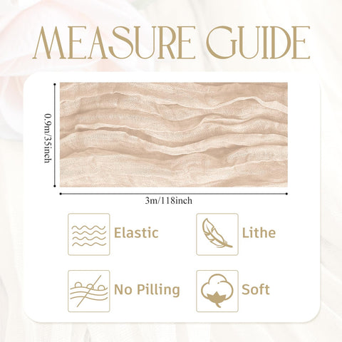 Wokceer cheesecloth table runner texture close-up highlighting gauze softness and drape.