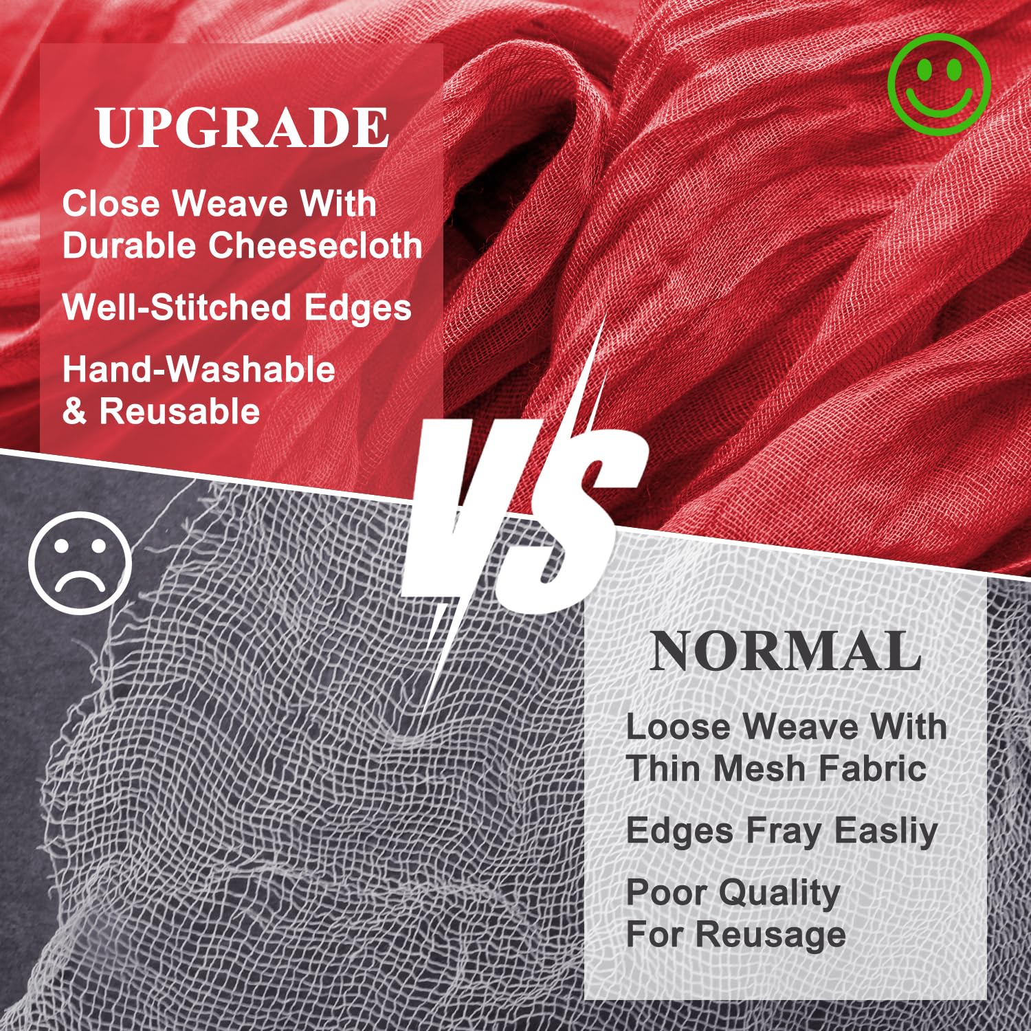 Wokceer red cheesecloth table runner ideal for weddings and celebrations.