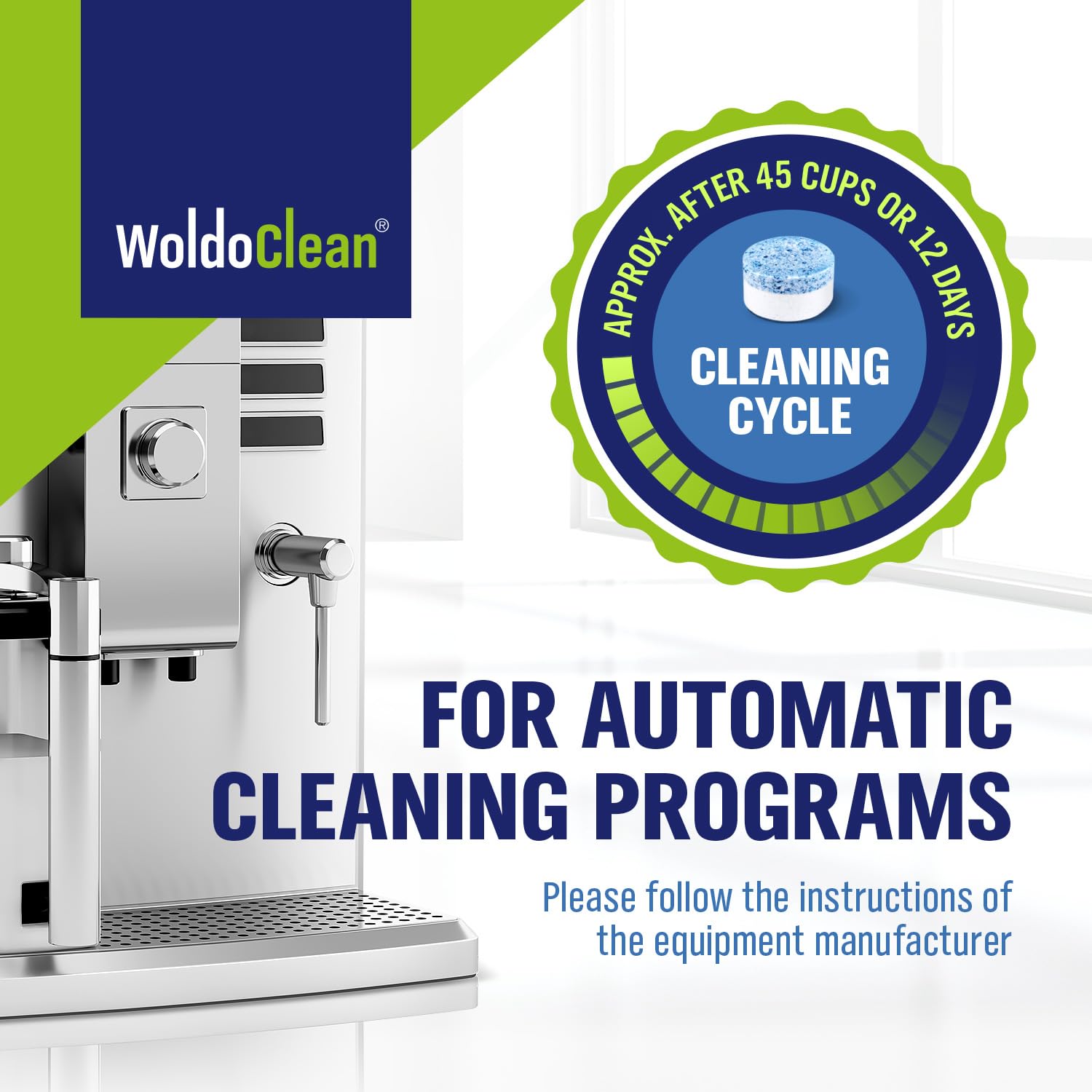 WoldoClean compatibility with Jura machines supporting cleaning cycles.